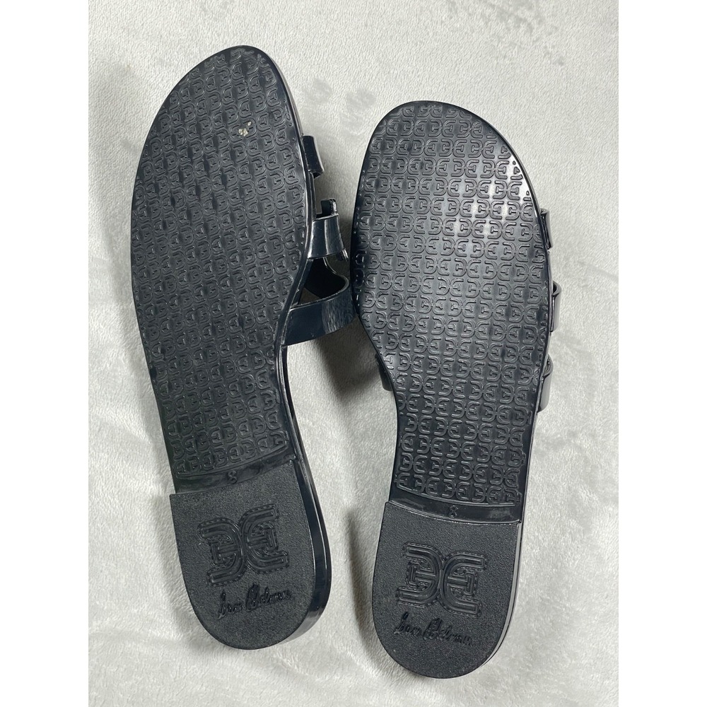 Sam Edelman Bay Jelly Slide Sandals Women's US 8 Black Jelly Logo Slip On Slides - Picture 10 of 14